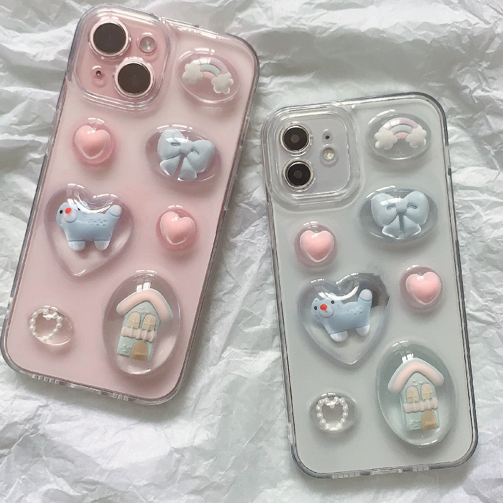 Dropping Glue Phone Case, Cute Cat All Inclusive Soft Shell Protective Case