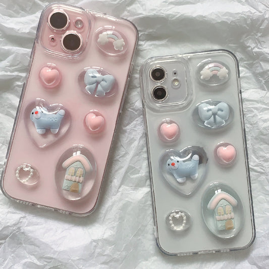 Dropping Glue Phone Case, Cute Cat All Inclusive Soft Shell Protective Case