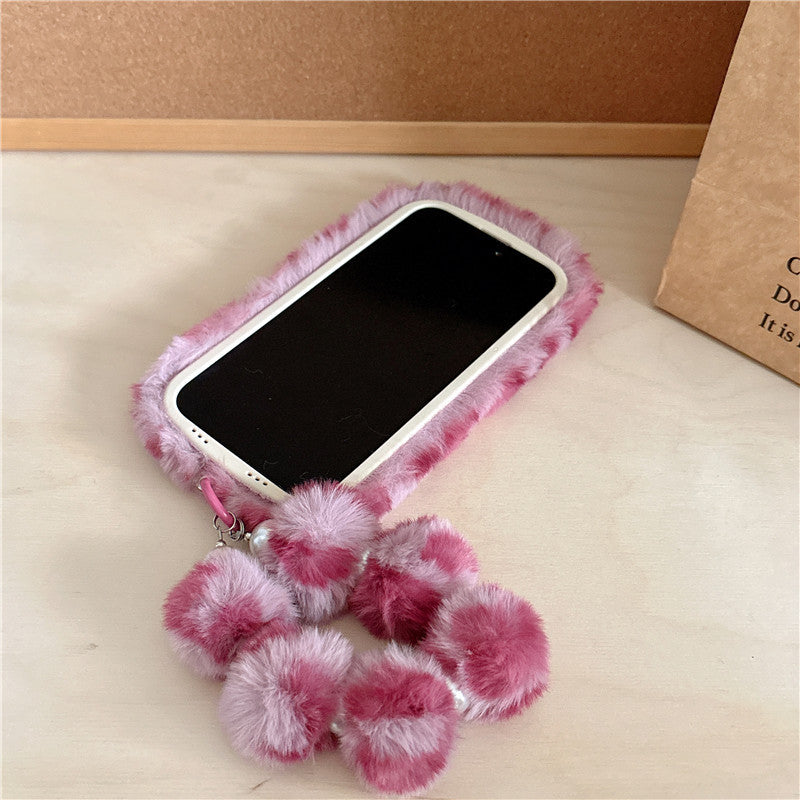 Leopard Print Autumn And Winter Plush Phone Case