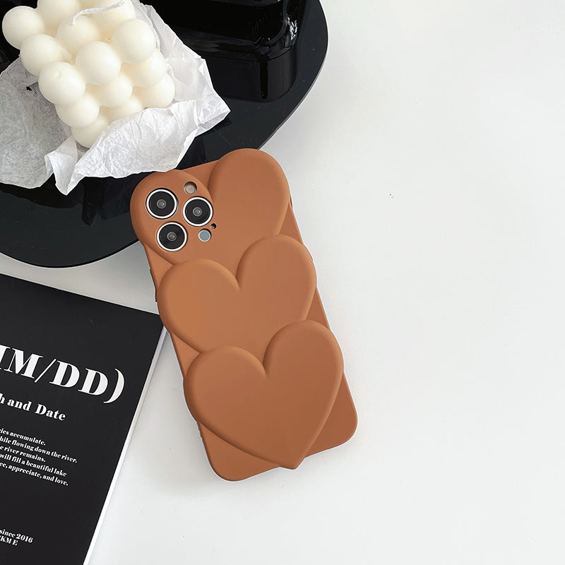 Caramel Color Love Diagonal Cross Chain Phone Case