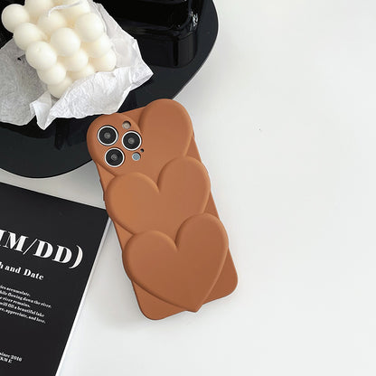 Caramel Color Love Diagonal Cross Chain Phone Case