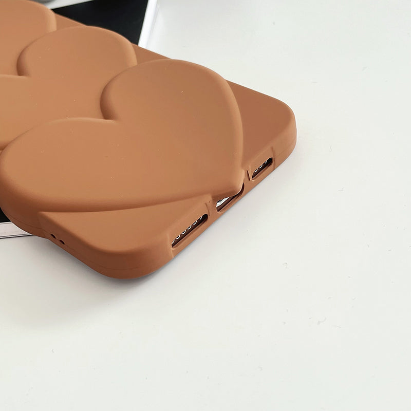 Caramel Color Love Diagonal Cross Chain Phone Case