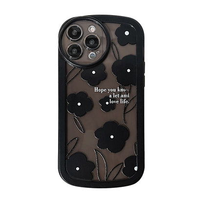 Black Flower Silicone Case