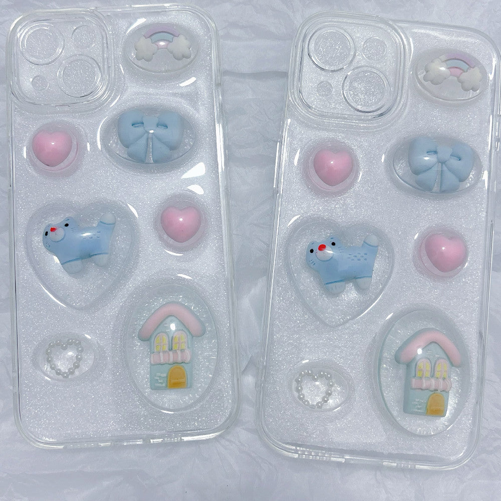 Dropping Glue Phone Case, Cute Cat All Inclusive Soft Shell Protective Case