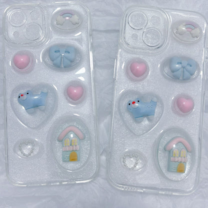 Dropping Glue Phone Case, Cute Cat All Inclusive Soft Shell Protective Case