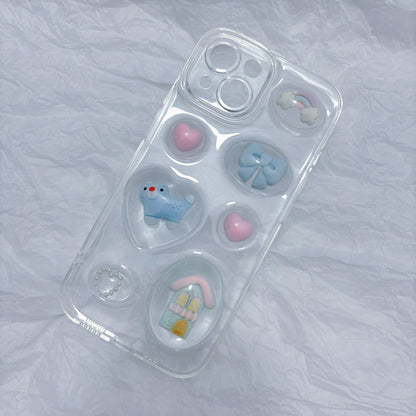 Dropping Glue Phone Case, Cute Cat All Inclusive Soft Shell Protective Case