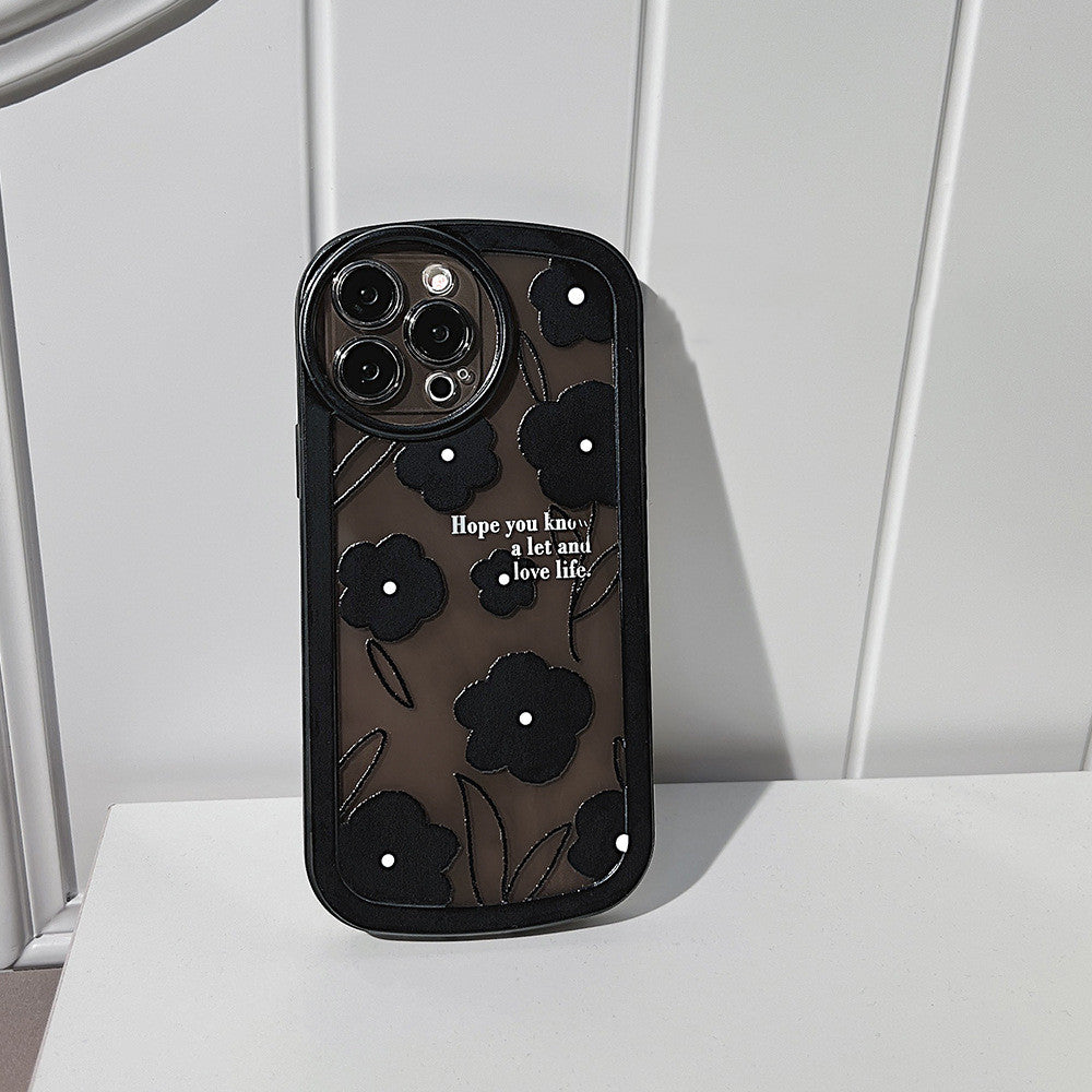 Black Flower Silicone Case