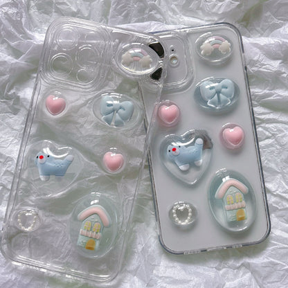 Dropping Glue Phone Case, Cute Cat All Inclusive Soft Shell Protective Case